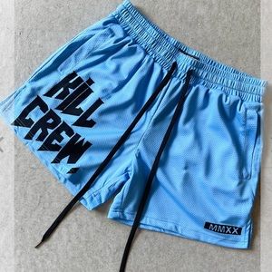 Blue skull Crew Gym Shorts, Size S perfect condition